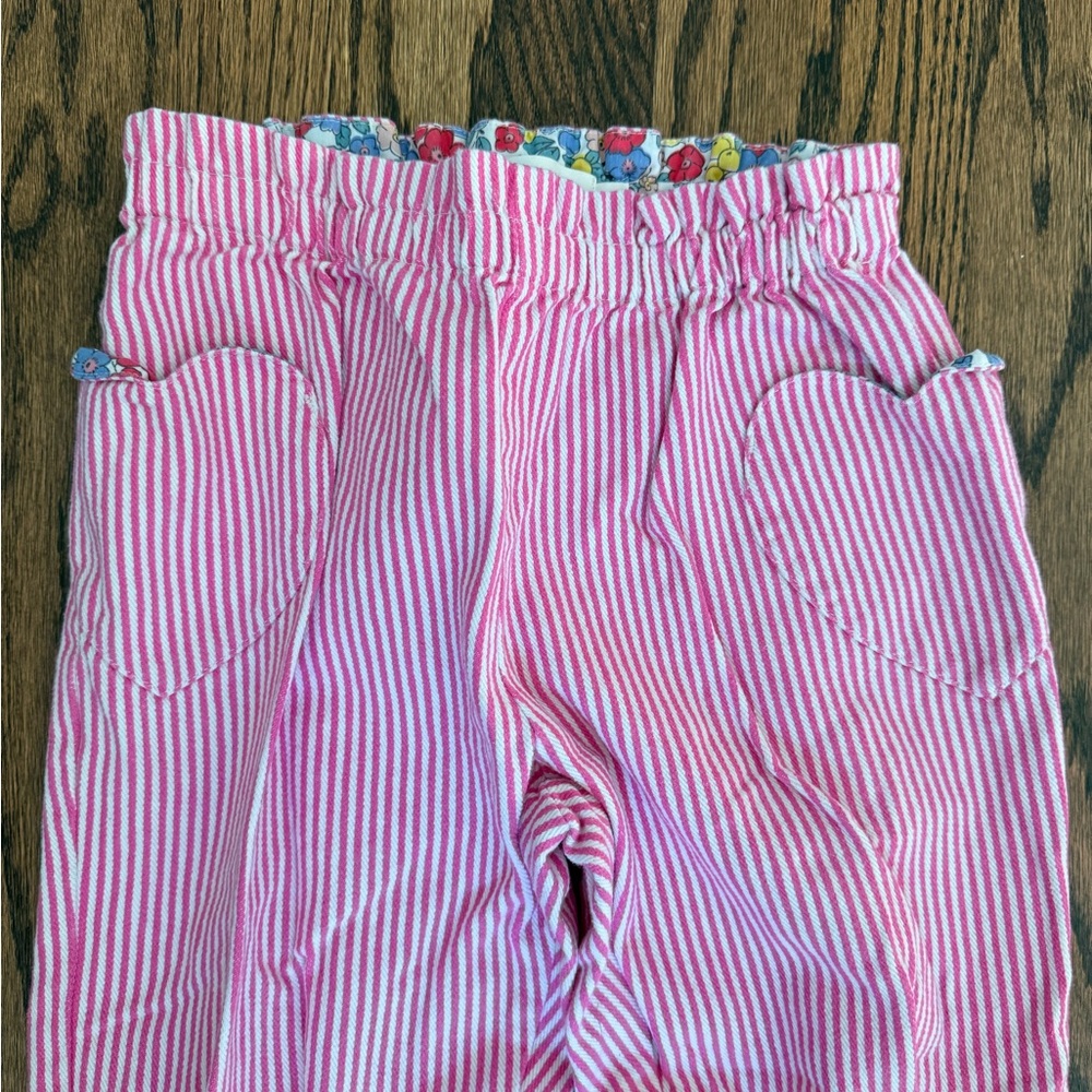 Mini Boden Floral and Pink Striped Pants - Picture 2 of 3